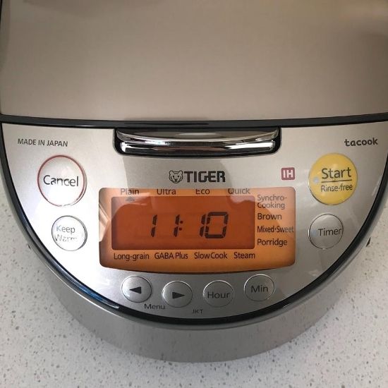 タイガー炊飯器のメニューボタン